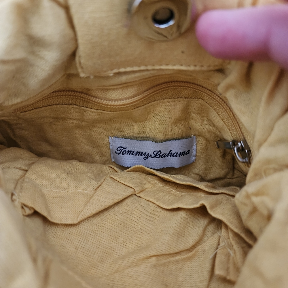 Tommy Bahama Yellow Macrame Crossbody Bag - Picture 5 of 9